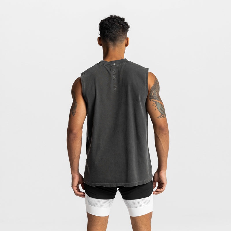 Asrv 0668. Technical Essentials Relaxed Cutoff Men's Tanks Grey | 01793ZKLF