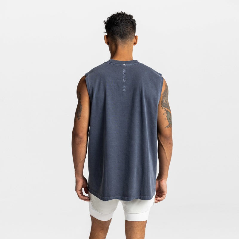 Asrv 0668. Technical Essentials Relaxed Cutoff Men's Tanks Navy | 06914CMKI