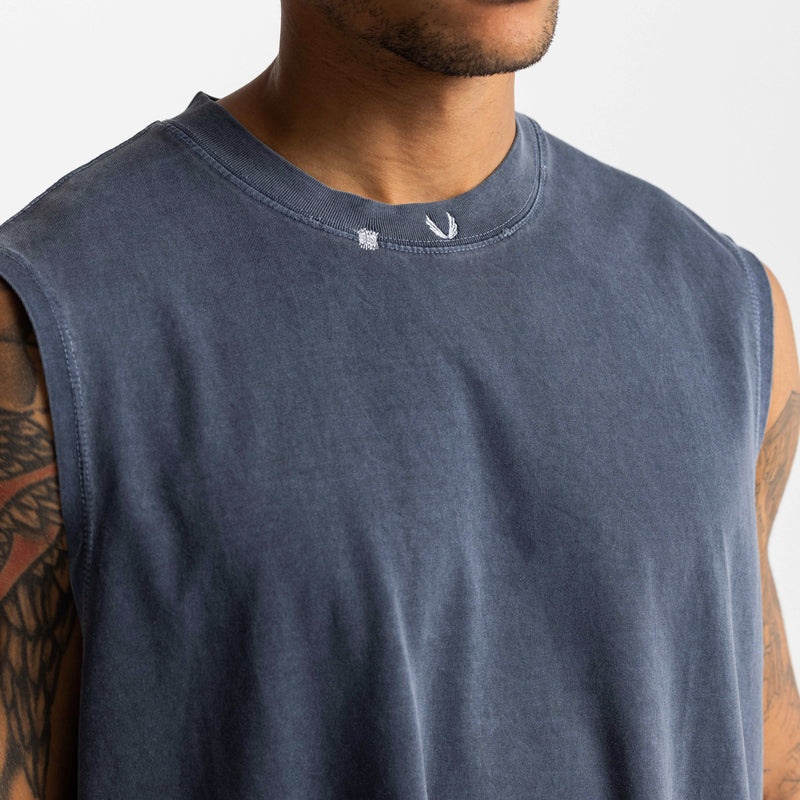 Asrv 0668. Technical Essentials Relaxed Cutoff Men's Tanks Navy | 06914CMKI