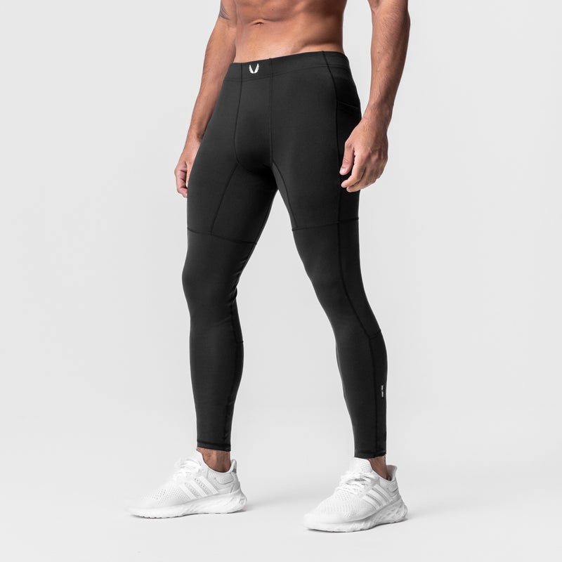 Asrv 0691. WarpFlexx® Side Pocket Men's Leggings Black | 72694CVOY