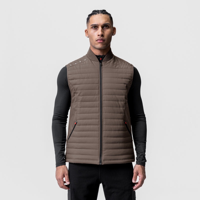 Asrv 0720. Waterproof Insulated Run Men's Vest Grey Brown | 60921VARX