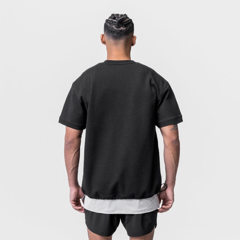 Asrv 0734. CottonPlus™ Heavyweight Oversized Cinch Men's Short Sleeve Black | 35871JYGM