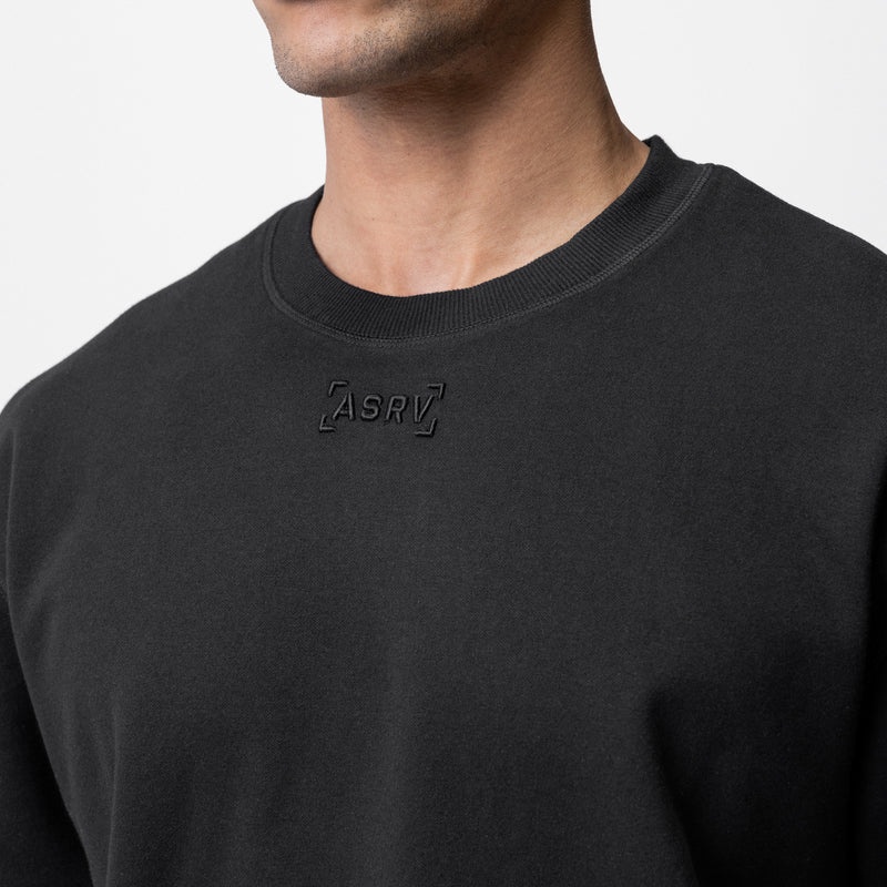 Asrv 0734. CottonPlus™ Heavyweight Oversized Cinch Men's Short Sleeve Black | 35871JYGM