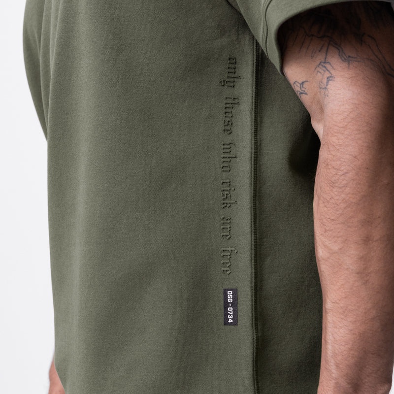 Asrv 0734. CottonPlus™ Heavyweight Oversized Cinch Men's Short Sleeve Olive | 85970EDVG