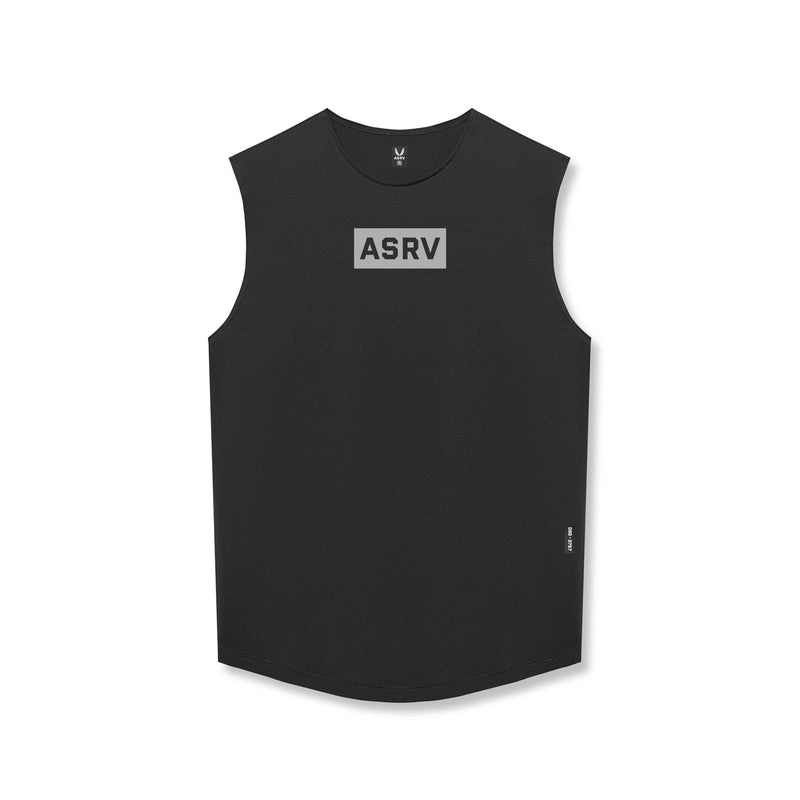 Asrv 0757. AeroSilver® Cutoff Men\'s Tanks Black | 53297ZAML