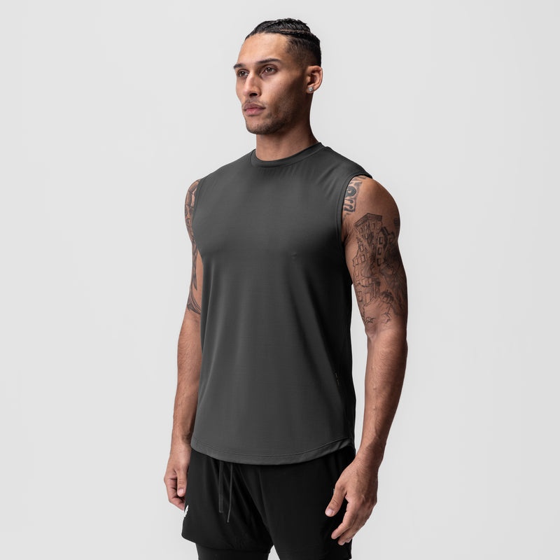 Asrv 0757. AeroSilver® Cutoff Men's Tanks Grey | 70195CISM