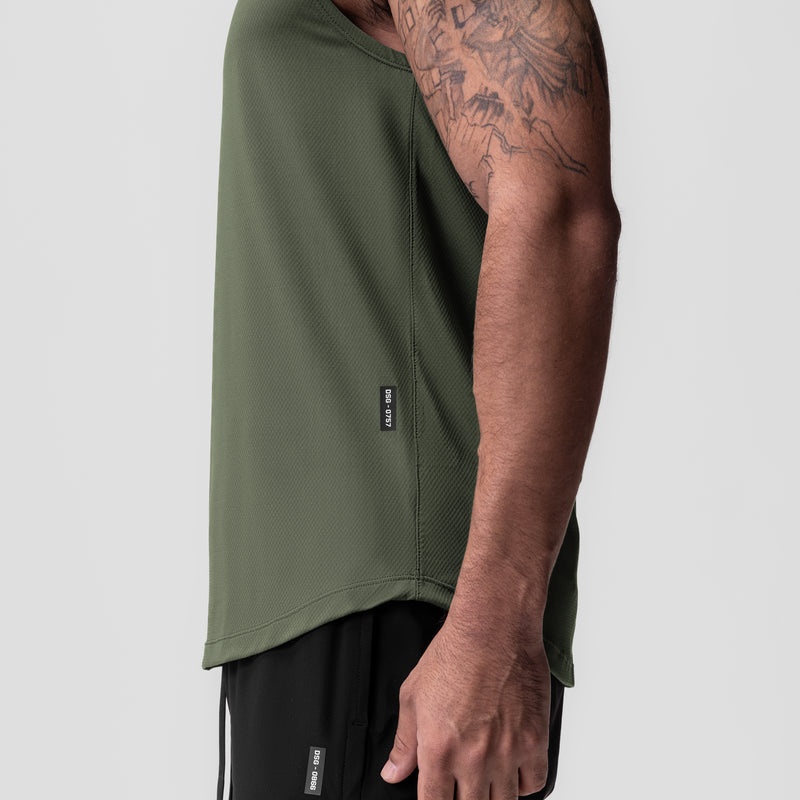 Asrv 0757. AeroSilver® Cutoff Men's Tanks Olive | 04352XKEU