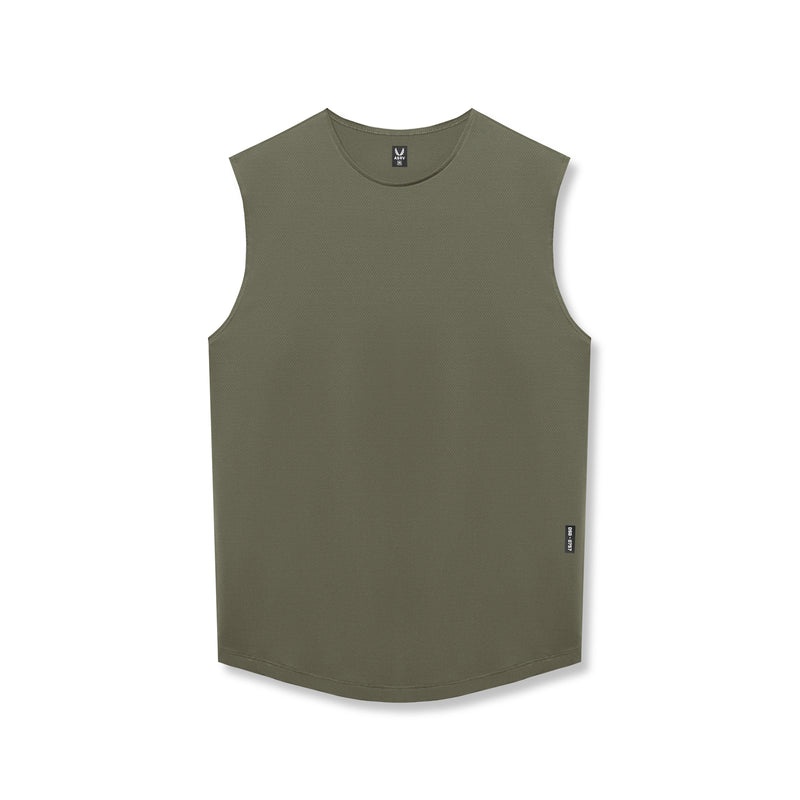 Asrv 0757. AeroSilver® Cutoff Men\'s Tanks Olive | 04352XKEU