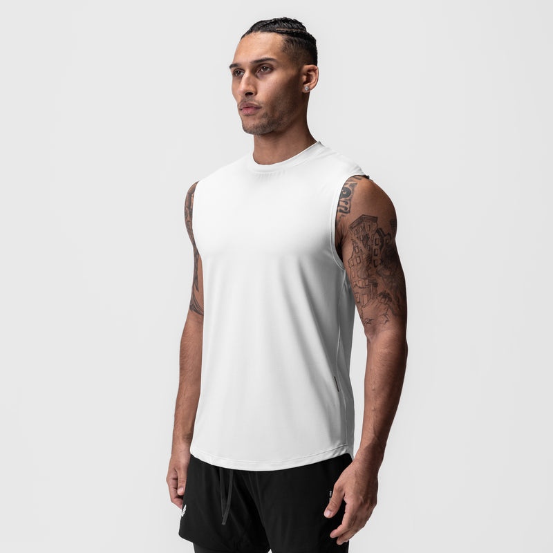 Asrv 0757. AeroSilver® Cutoff Men's Tanks White | 72394VTLG