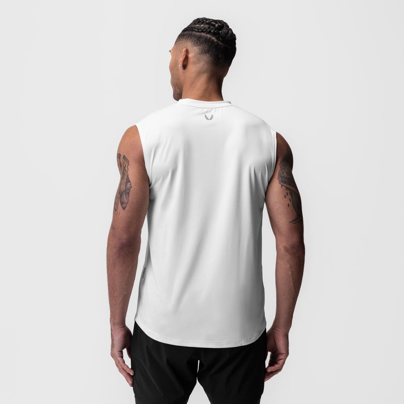 Asrv 0757. AeroSilver® Cutoff Men's Tanks White | 72394VTLG