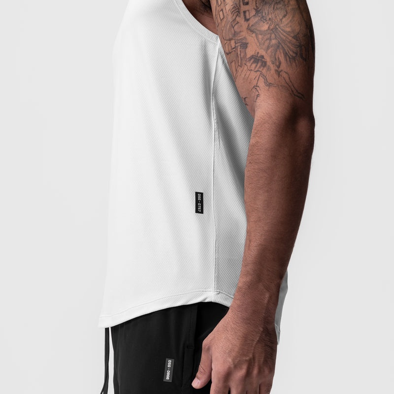 Asrv 0757. AeroSilver® Cutoff Men's Tanks White | 72394VTLG