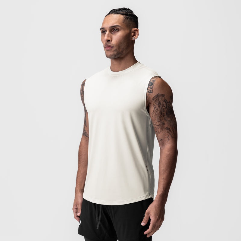 Asrv 0757. AeroSilver® Cutoff Men's Tanks White | 98526LFRD