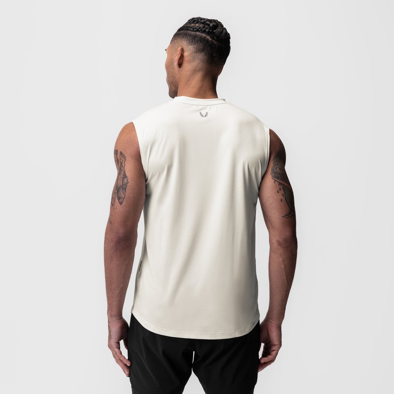 Asrv 0757. AeroSilver® Cutoff Men's Tanks White | 98526LFRD