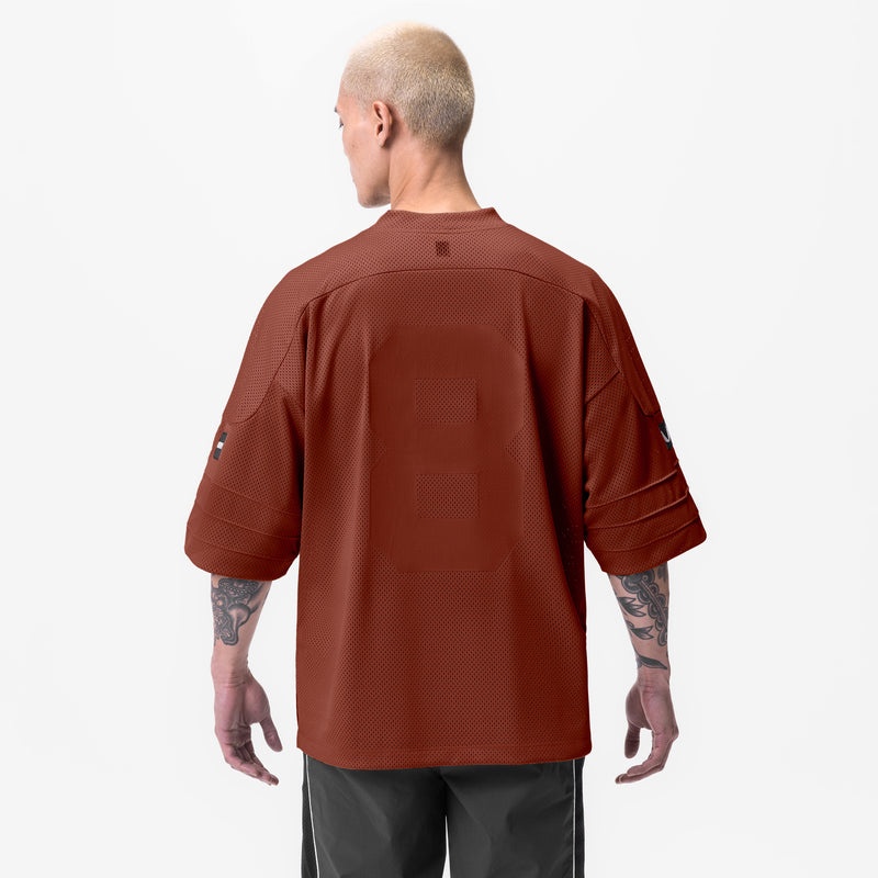 Asrv 0772. SilverPlus™ Mesh Oversized Jersey Men's Short Sleeve Dark Red | 78036MKOW