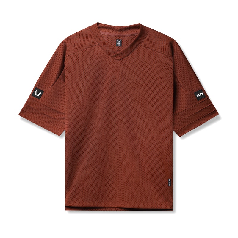 Asrv 0772. SilverPlus™ Mesh Oversized Jersey Men\'s Short Sleeve Dark Red | 78036MKOW