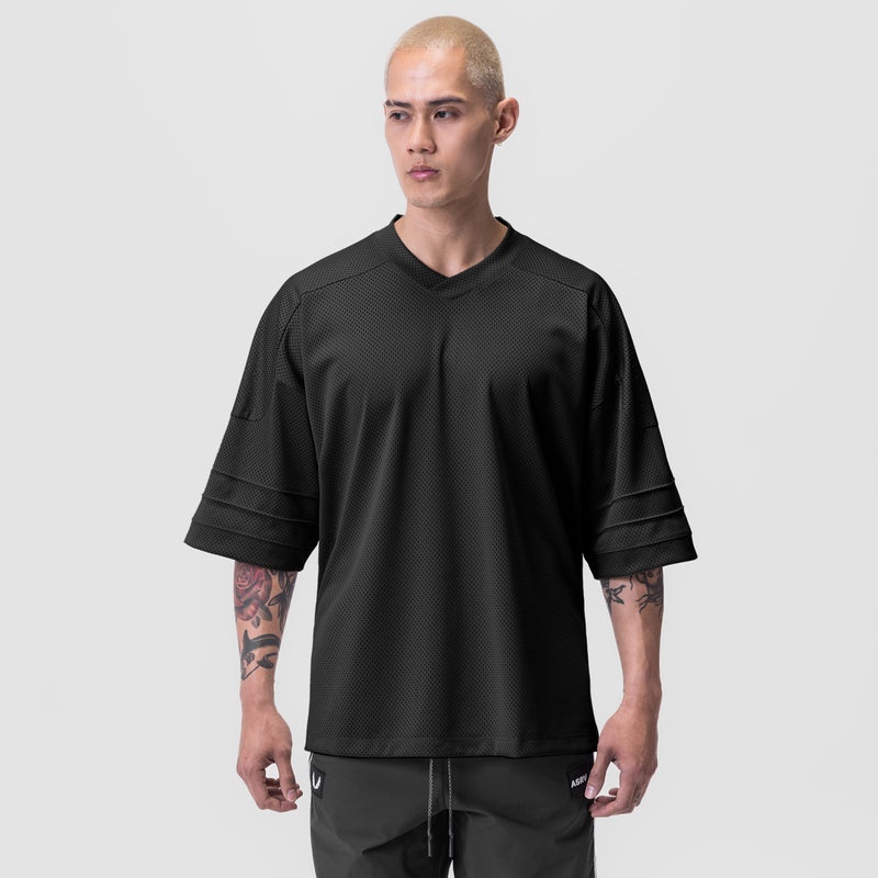 Asrv 0772. SilverPlus™ Mesh Oversized Jersey Men's Short Sleeve Black | 72806LRCS