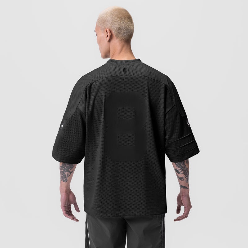 Asrv 0772. SilverPlus™ Mesh Oversized Jersey Men's Short Sleeve Black | 72806LRCS