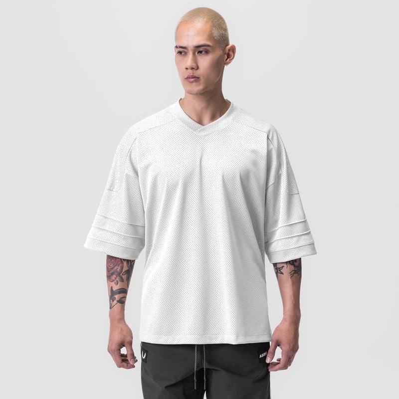 Asrv 0772. SilverPlus™ Mesh Oversized Jersey Men's Short Sleeve White | 73598DOAE