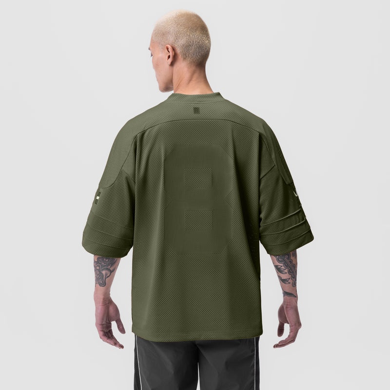 Asrv 0772. SilverPlus™ Mesh Oversized Jersey Men's Short Sleeve Olive | 25964PHZI