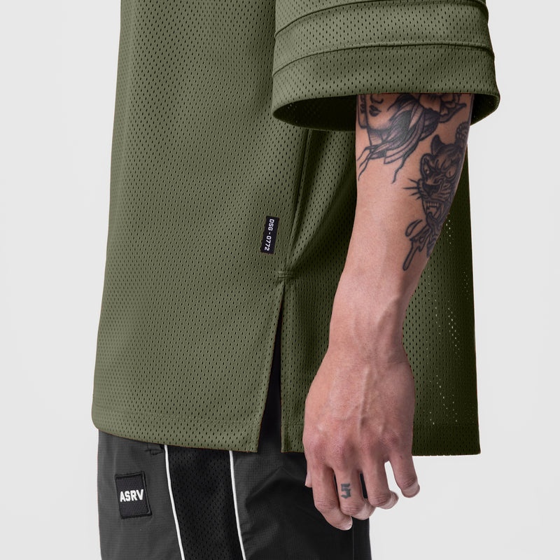 Asrv 0772. SilverPlus™ Mesh Oversized Jersey Men's Short Sleeve Olive | 25964PHZI