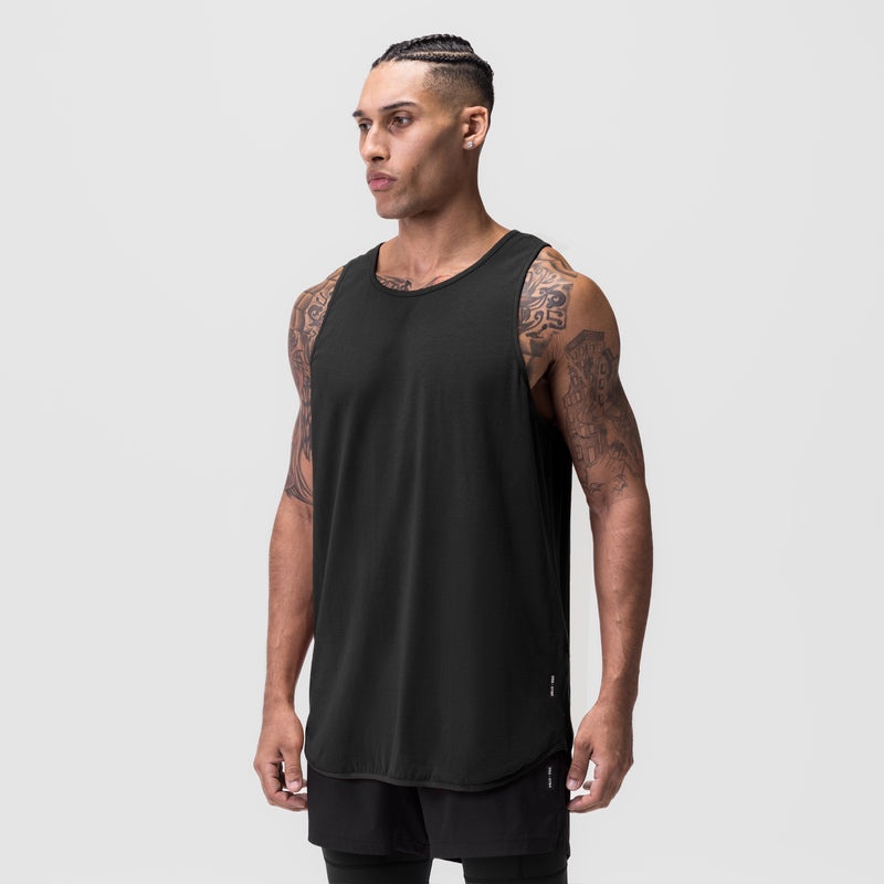 Asrv 0780. Supima® Extended Men's Tanks Black | 94357WRLC