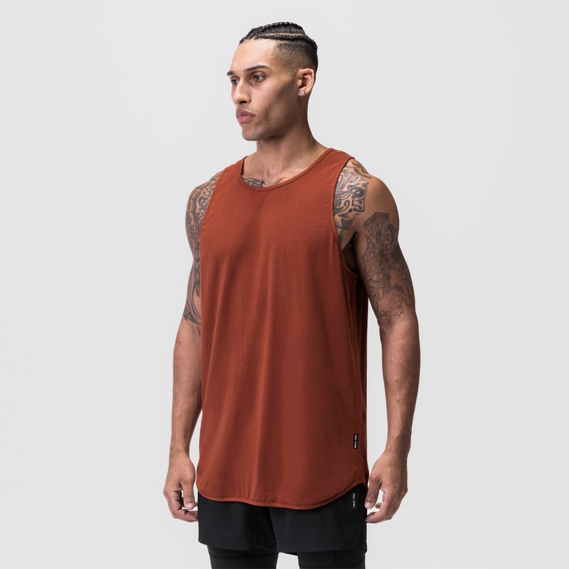 Asrv 0780. Supima® Extended Men's Tanks Dark Red | 15274EHLR