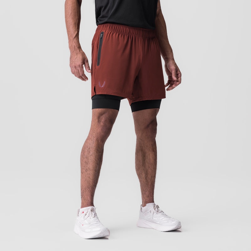 Asrv 0784. Ultralite™ 6 Liner Men's Shorts Dark Red / Black | 72159XDRJ