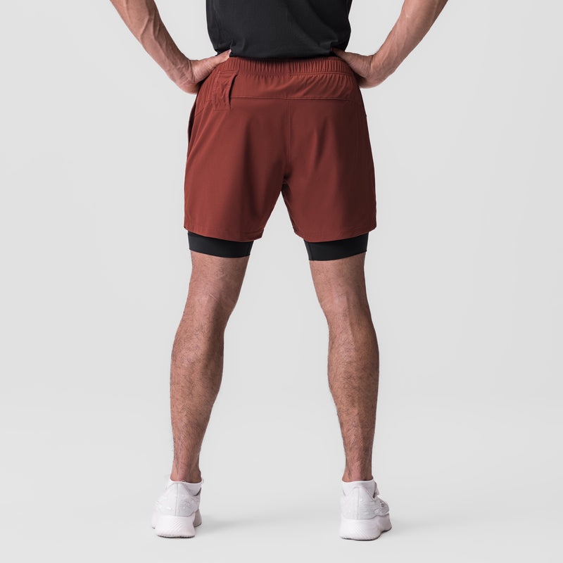 Asrv 0784. Ultralite™ 6 Liner Men's Shorts Dark Red / Black | 72159XDRJ