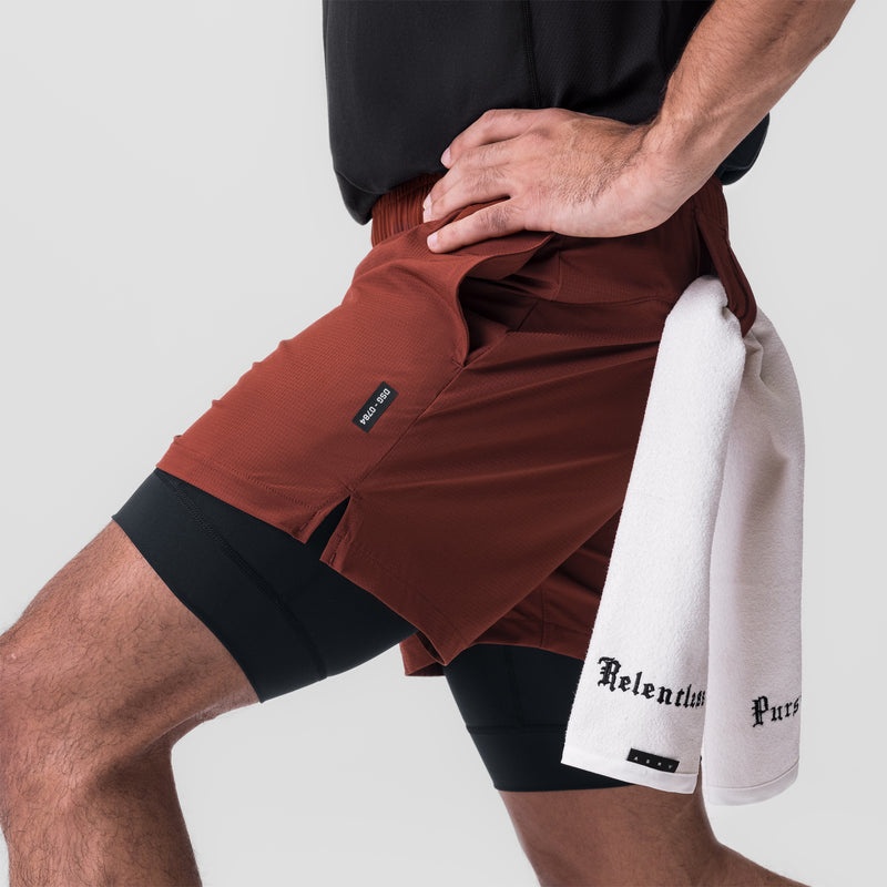 Asrv 0784. Ultralite™ 6 Liner Men's Shorts Dark Red / Black | 72159XDRJ