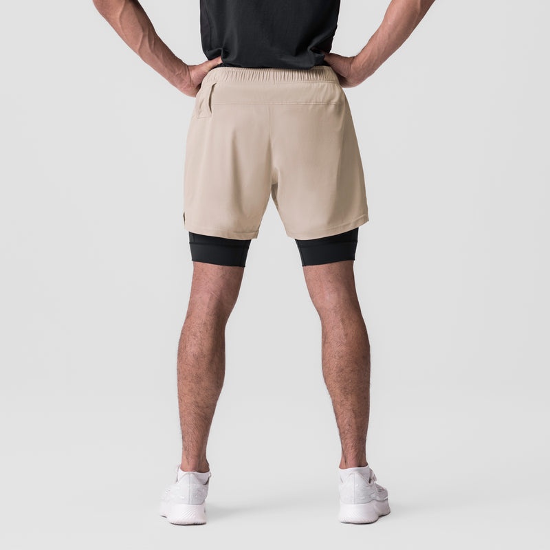 Asrv 0784. Ultralite™ 6 Liner Men's Shorts Beige / Black | 13698PNYF