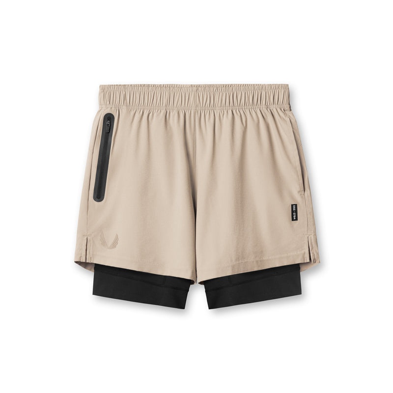 Asrv 0784. Ultralite™ 6 Liner Men\'s Shorts Beige / Black | 13698PNYF