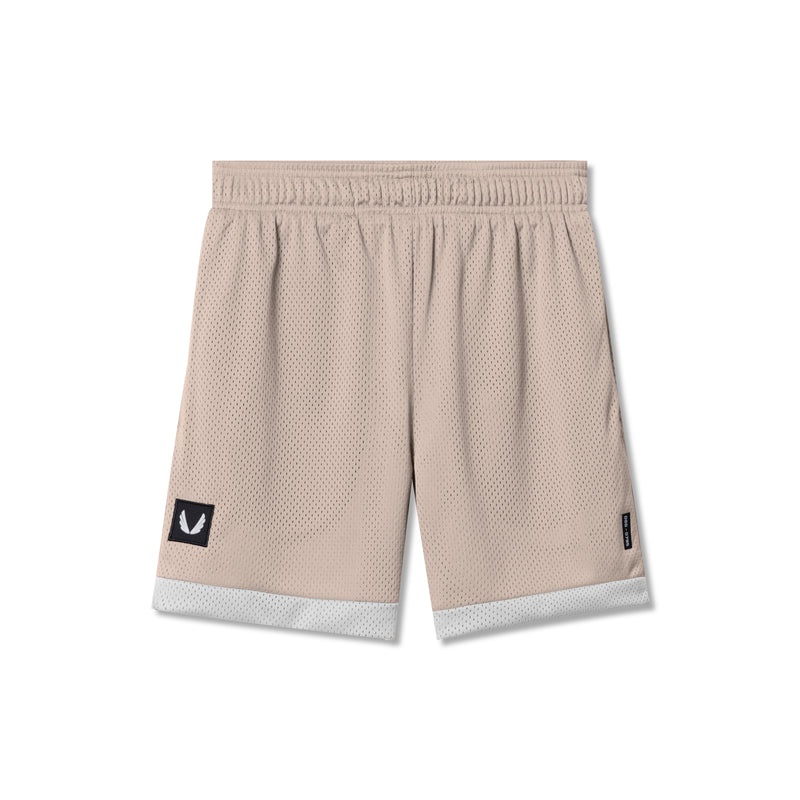 Asrv 0795. SilverPlus™ Mesh Reversible Men\'s Shorts Beige / White | 48693SKGY