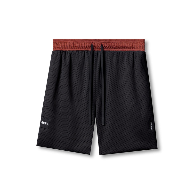 Asrv 0795. SilverPlus™ Mesh Reversible Men's Shorts Dark Red / Black | 59248PDEC