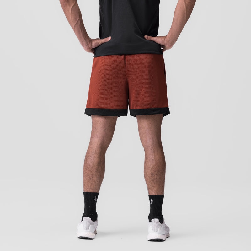 Asrv 0795. SilverPlus™ Mesh Reversible Men's Shorts Dark Red / Black | 59248PDEC