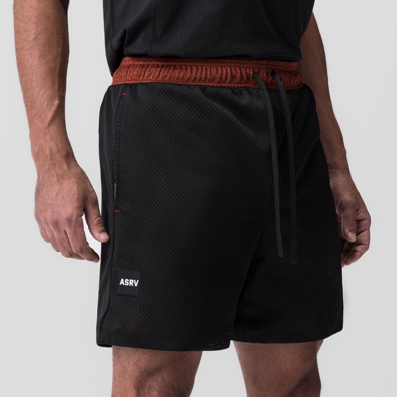 Asrv 0795. SilverPlus™ Mesh Reversible Men's Shorts Dark Red / Black | 59248PDEC