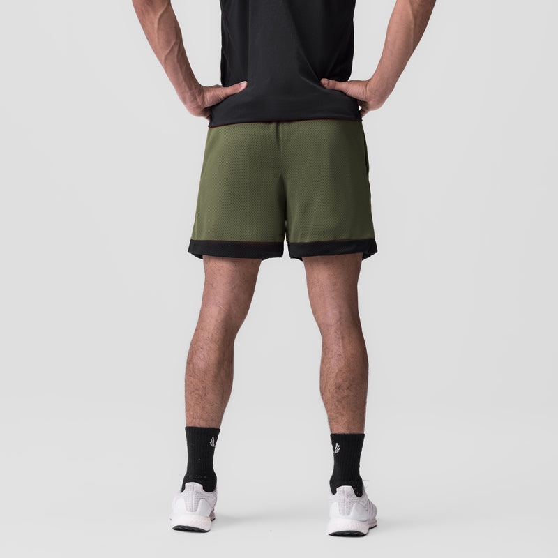 Asrv 0795. SilverPlus™ Mesh Reversible Men's Shorts Olive | 98430VQCN