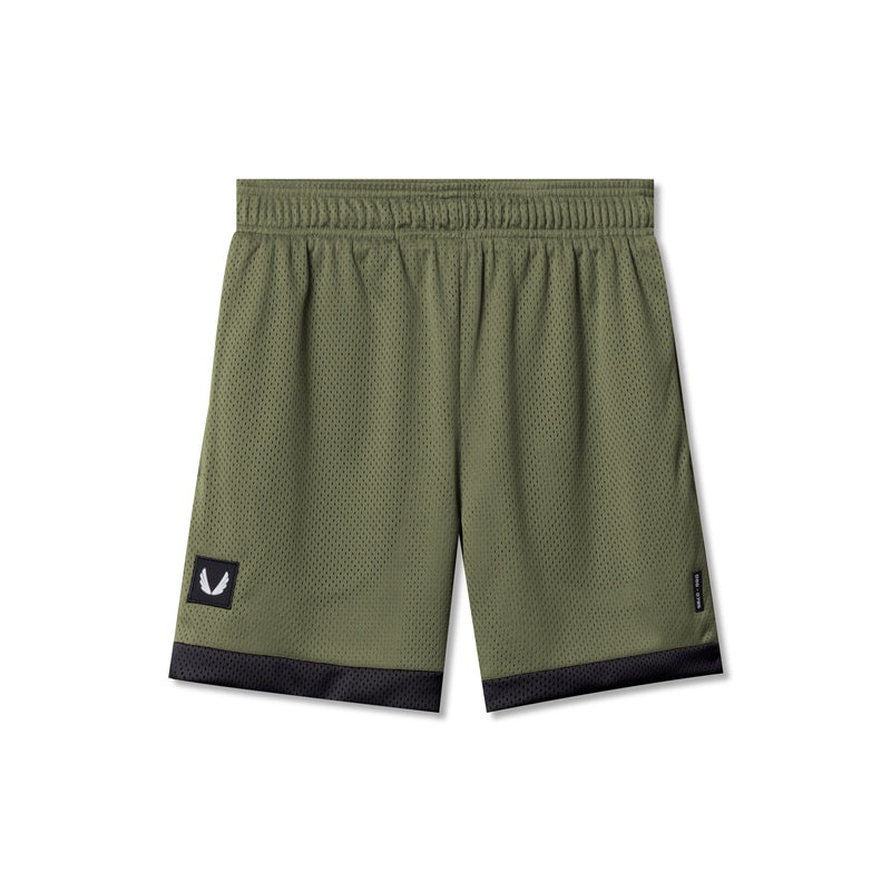 Asrv 0795. SilverPlus™ Mesh Reversible Men\'s Shorts Olive | 98430VQCN