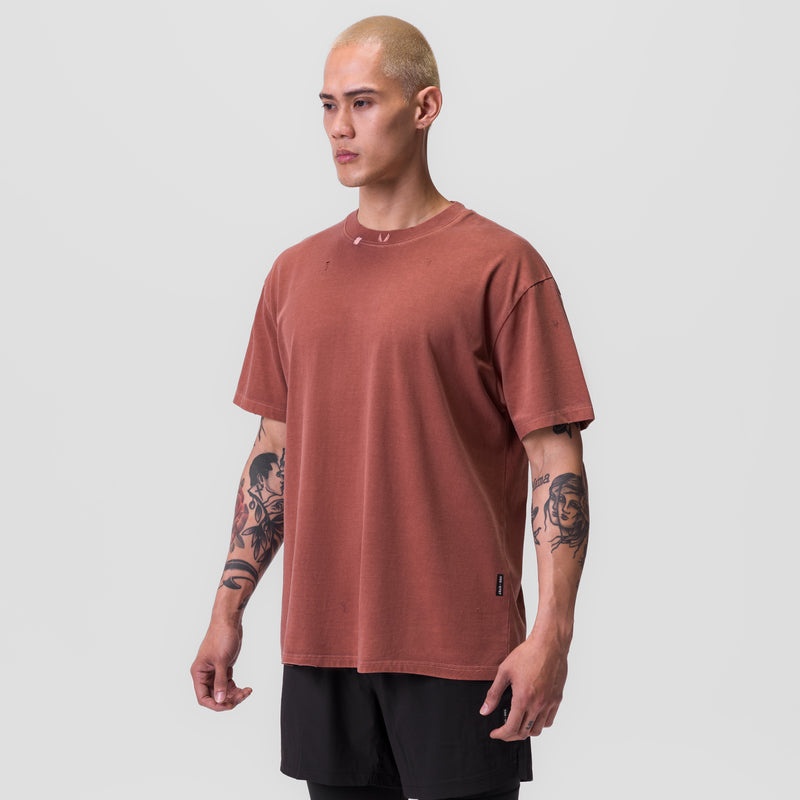 Asrv 0797. Tech Essential™ Relaxed Men's Short Sleeve Dark Red | 02469QVWX