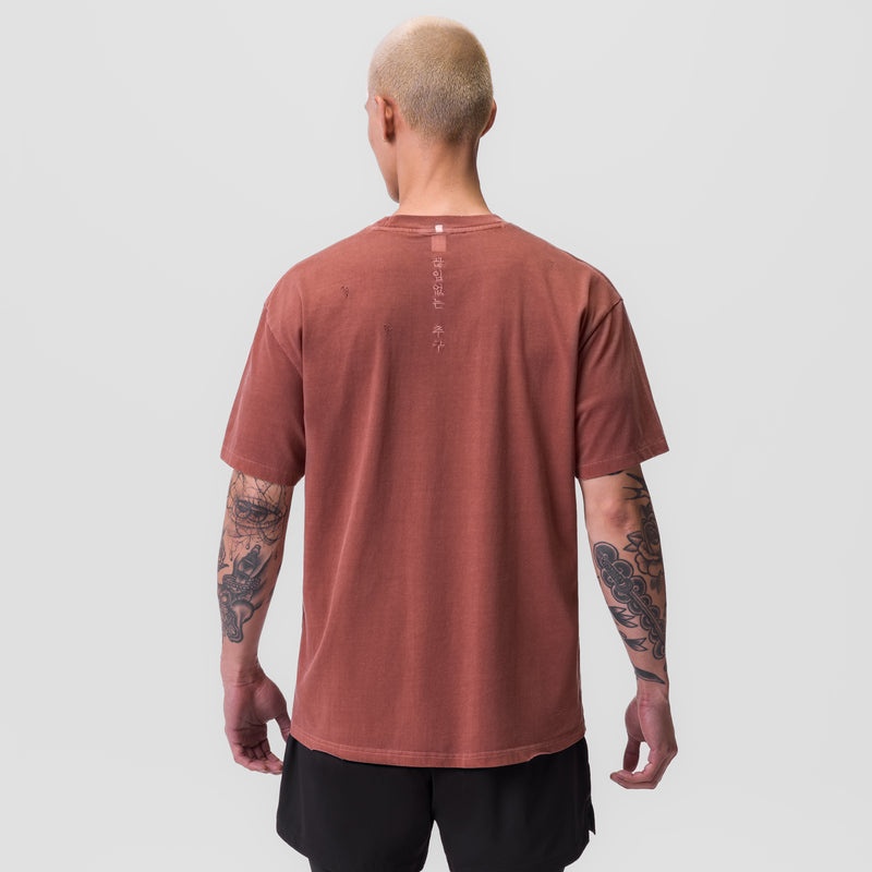 Asrv 0797. Tech Essential™ Relaxed Men's Short Sleeve Dark Red | 02469QVWX