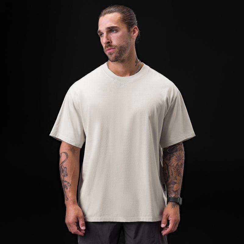 Asrv 0797. Tech Essential™ Relaxed Men's Short Sleeve Grey / White | 39684GVAC