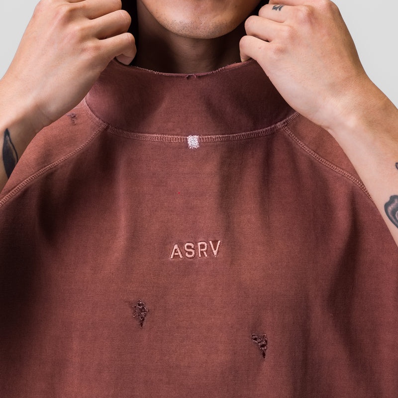 Asrv 0799. Tech Essential™ Cutoff Men's Hoodie Dark Red | 95283XDYP