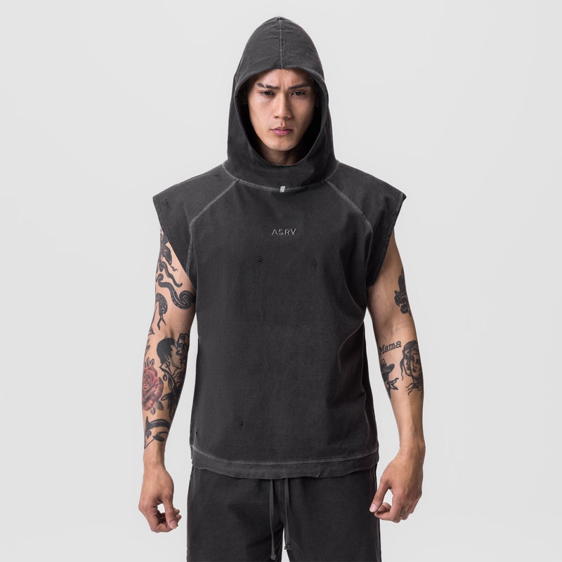 Asrv 0799. Tech Essential™ Cutoff Men's Hoodie Grey | 84905BCTF