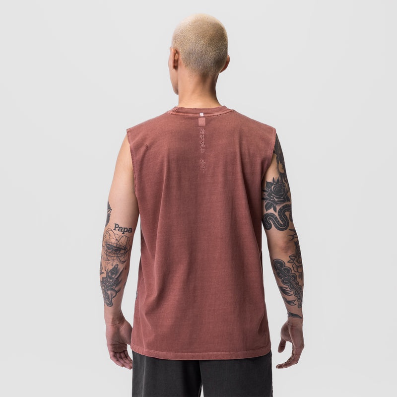 Asrv 0807. Tech Essential™ Relaxed Cutoff Men's Tanks Dark Red | 89653AJQL