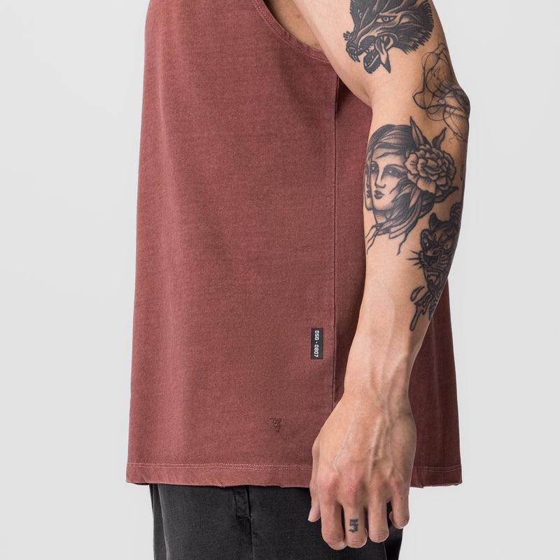 Asrv 0807. Tech Essential™ Relaxed Cutoff Men's Tanks Dark Red | 89653AJQL