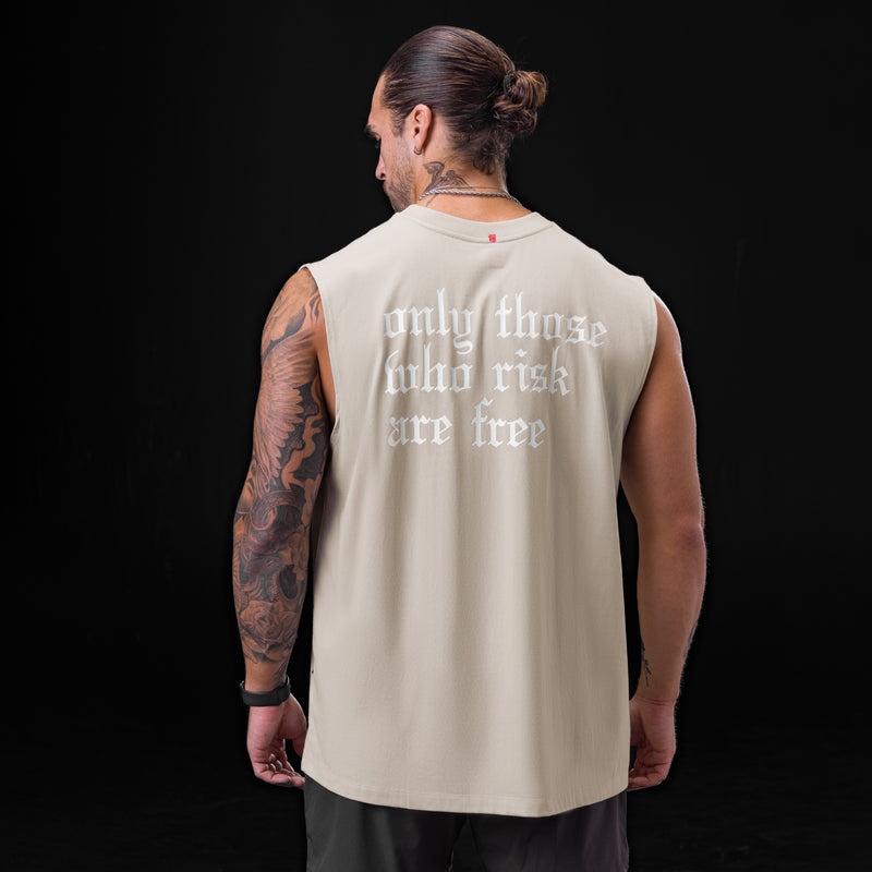 Asrv 0807. Tech Essential™ Relaxed Cutoff Men's Tanks Grey / White | 31094PVHW