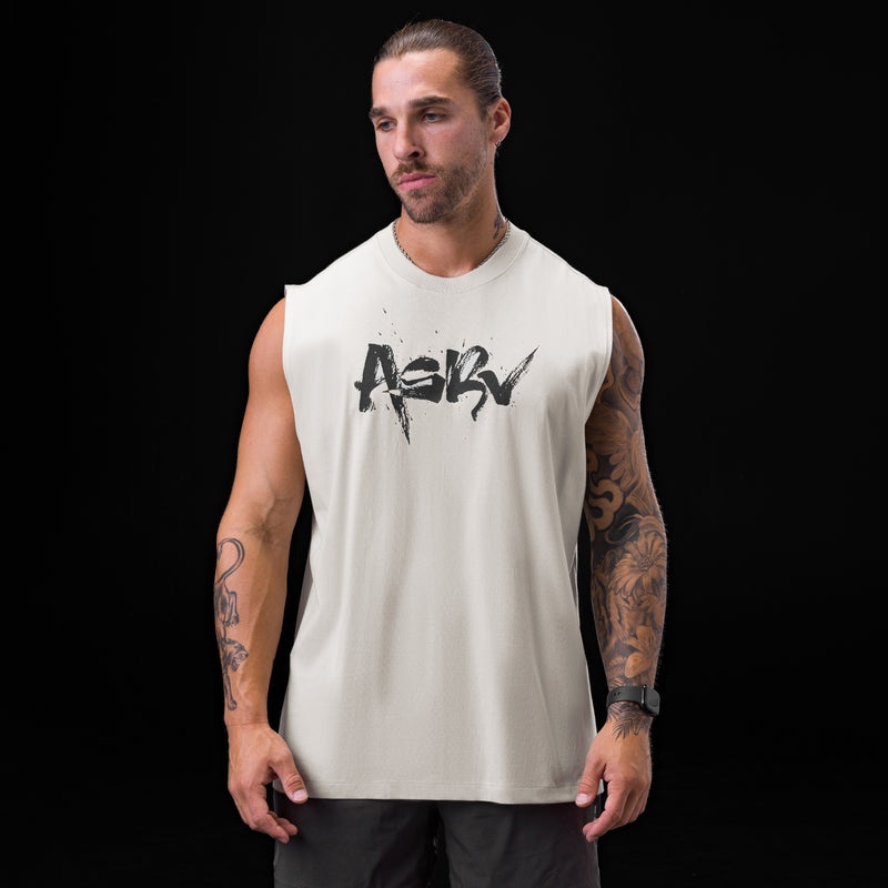 Asrv 0807. Tech Essential™ Relaxed Cutoff Men's Tanks Grey | 86917TWKP