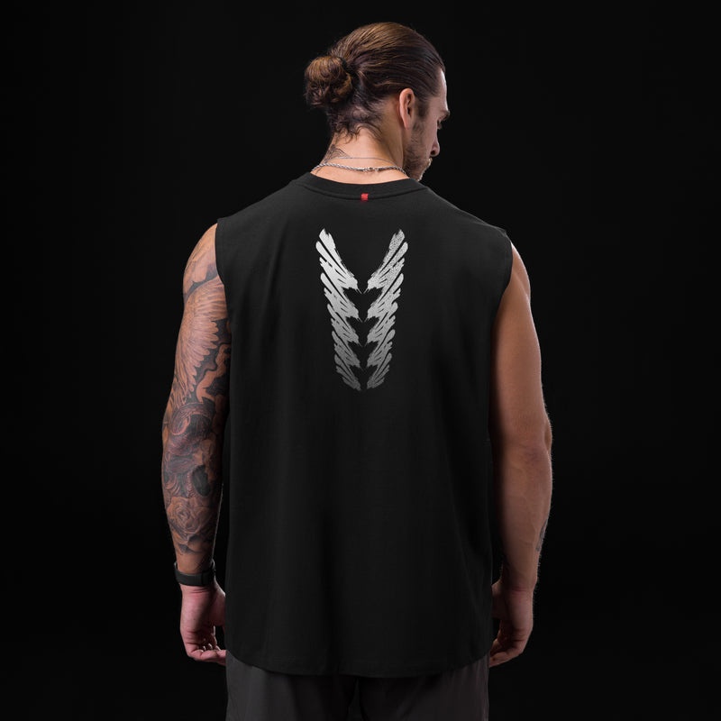 Asrv 0807. Tech Essential™ Relaxed Cutoff Men's Tanks Black | 10452NGFT