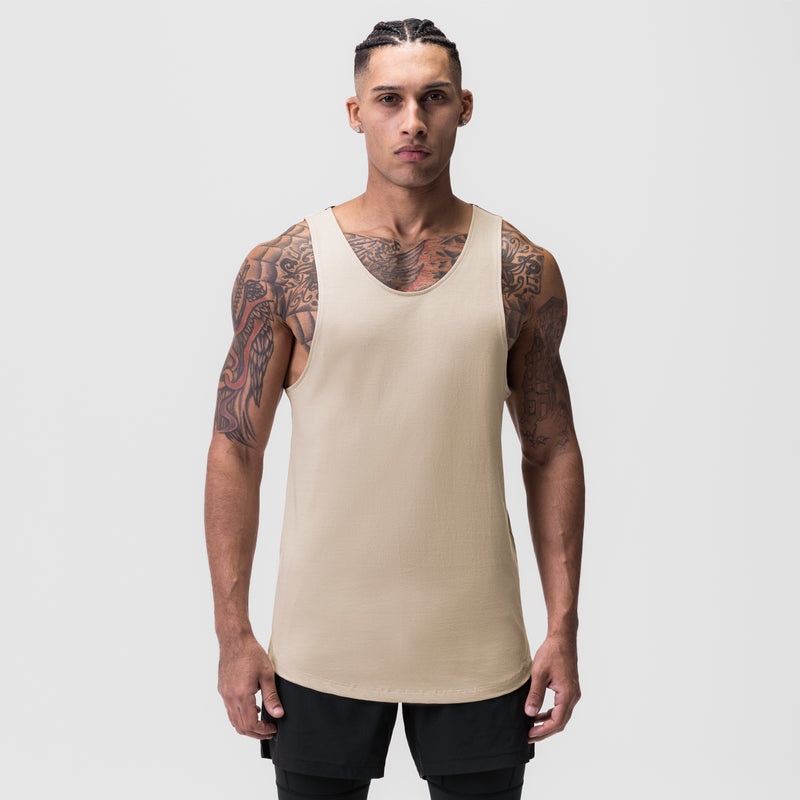 Asrv 0808. Supima® Vented Men's Tanks Beige | 05196JTVL