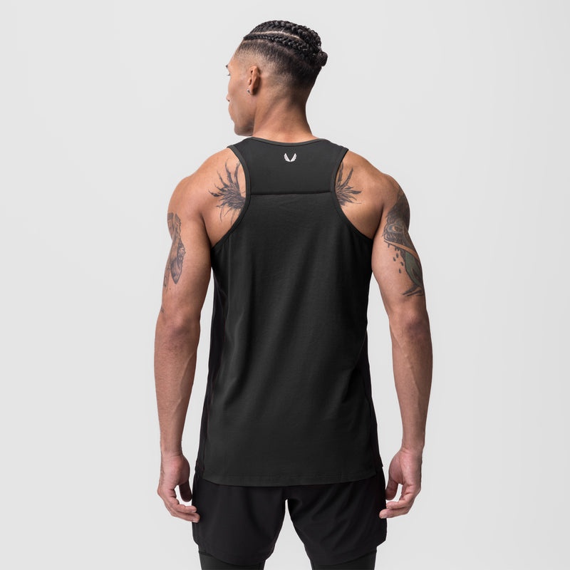 Asrv 0809. Supima® Mesh Panel Training Singlet Men's Tanks Black | 62437YFNS