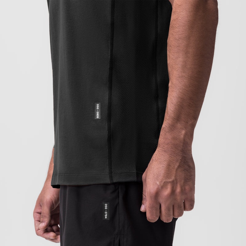 Asrv 0809. Supima® Mesh Panel Training Singlet Men's Tanks Black | 62437YFNS